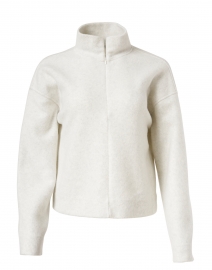 White Quarter Zip Cashmere Sweater