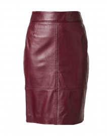 Selrita Bordeaux Leather Pencil Skirt