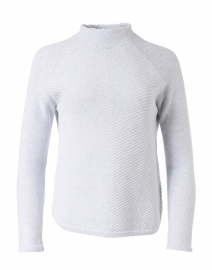 Kinross - Grey Cotton Diagonal Stitch Sweater