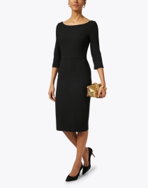 Look image thumbnail - Jane - Venus Black Wool Crepe Dress