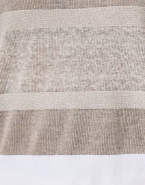 Fabric image thumbnail - D.Exterior - White Striped Knit Linen Top