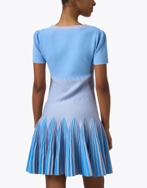 Back image thumbnail - Emporio Armani - Blue Geometric Knit Dress
