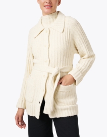 Front image thumbnail - Margaret O'Leary - Ivory Cotton Fleece Jacket