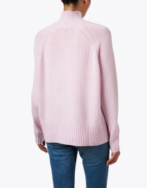 Back image thumbnail - Allude - Lilac Wool Cashmere Mock Neck Sweater