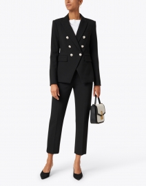Look image thumbnail - Veronica Beard - Miller Black Dickey Jacket with Silver Buttons