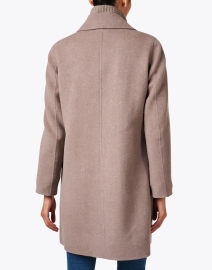 Back image thumbnail - Kinross - Taupe Wool Cashmere Layered Coat