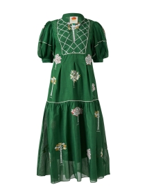 Green Embroidered Cotton Dress