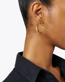 Look image thumbnail - Gas Bijoux - Gold Braided Hoop Earrings