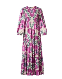Product image thumbnail - Oliphant - Purple Floral Print Smocked Dress
