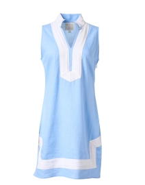 Blue and White Linen Tunic Dress