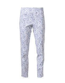 Blue Paisley Print Pull On Ankle Pant