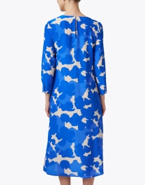 Back image thumbnail - Rosso35 - Blue Floral Silk Dress