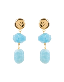 Product image thumbnail - Nest - Gold and Blue Drop Earrings