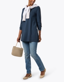 Look image thumbnail - Eileen Fisher - Blue Stretch Jersey Tunic
