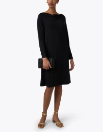 Look image thumbnail - Eileen Fisher - Black Cowl Neck Dress