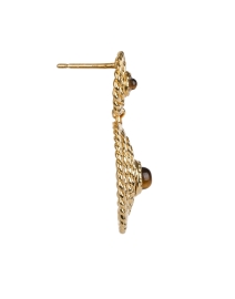 Fabric image thumbnail - Gas Bijoux - Brown Stone Gold Drop Earrings