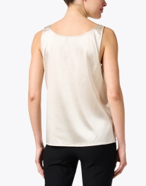 Back image thumbnail - Eileen Fisher - Beige Silk Charmeuse Top