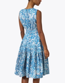 Back image thumbnail - Samantha Sung - Rose Blue Print Cotton Dress