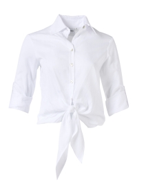 Lindy White Tie Front Cotton Shirt