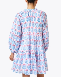 Back image thumbnail - Oliphant - Blue and White Print Cotton Dress