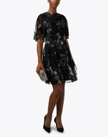 Look image thumbnail - Jason Wu Collection - Black Multi Print Silk Chiffon Dress
