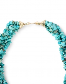 Back image thumbnail - Kenneth Jay Lane - Turquoise Stone Multistrand Necklace