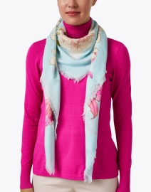 Look image thumbnail - St. Piece - Talia White Multi Floral Wool Cashmere Scarf