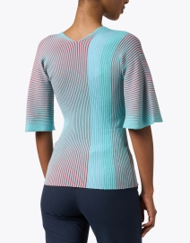 Back image thumbnail - Emporio Armani - Blue and Red Abstract Sweater