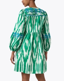 Back image thumbnail - Figue - Lucie Green Ikat Print Dress