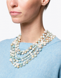 Amazonite and Pearl Beaded Necklace