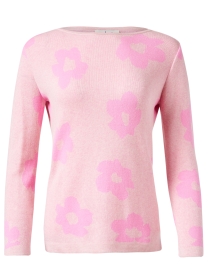 Pink Floral Cotton Sweater