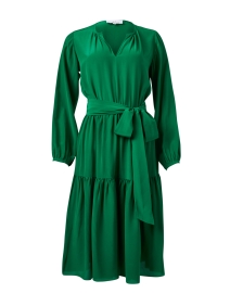 Pauline Green Silk Midi Dress