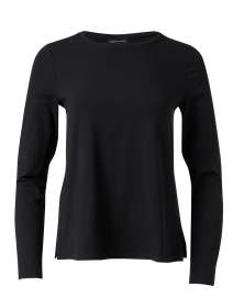 Product image thumbnail - Eileen Fisher - Black Stretch Jersey Top