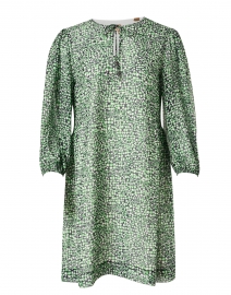 Derinne Green Micro Print Dress