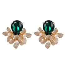 Product image thumbnail - Anton Heunis - Green Crystal Stud Earrings