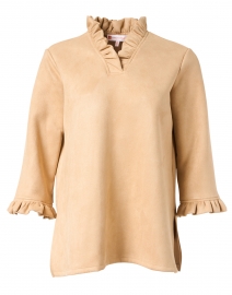 Jude Connally - Cora Camel Faux Suede Ruffled Top