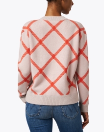 Back image thumbnail - Kinross - Beige Plaid Cashmere Sweater