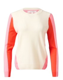 Ivory Colorblock Wool Cashmere Sweater