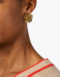 Look image thumbnail - Oscar de la Renta - Michelle Gold Flower Earrings