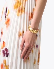 Look image thumbnail - Sylvia Toledano - Gold and White Textured Cuff