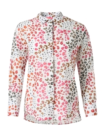 Telma White Multi Print Cotton Shirt