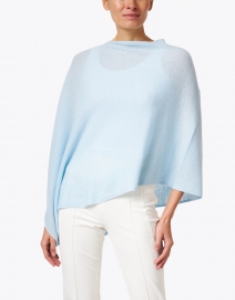 Front image thumbnail - Minnie Rose - Baby Blue Cashmere Ruana