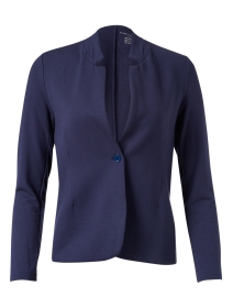 Navy Upcollar French Terry Jacket