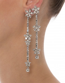 Multi Floral Crystal Drop Earrings
