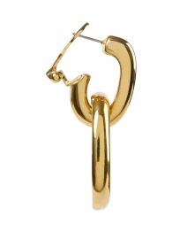 Back image thumbnail - Kenneth Jay Lane - Gold Rectangle Link Doorknocker Earrings