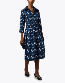 Look image thumbnail - Samantha Sung - Audrey Blue Multi Print Stretch Cotton Dress