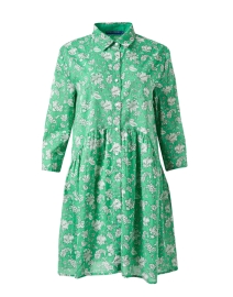 Ro's Garden - Deauville Green Floral Print Shirt Dress