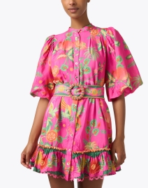 Front image thumbnail - Farm Rio - Pink Print Shirt Dress