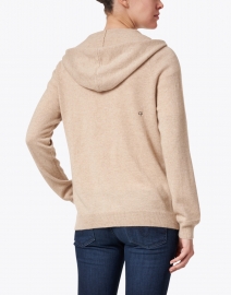 Back image thumbnail - Chinti and Parker - Oatmeal Beige Cashmere Zip Up Hoodie