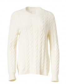 Sail to Sable - Ivory Cotton Cable Knit Sweater